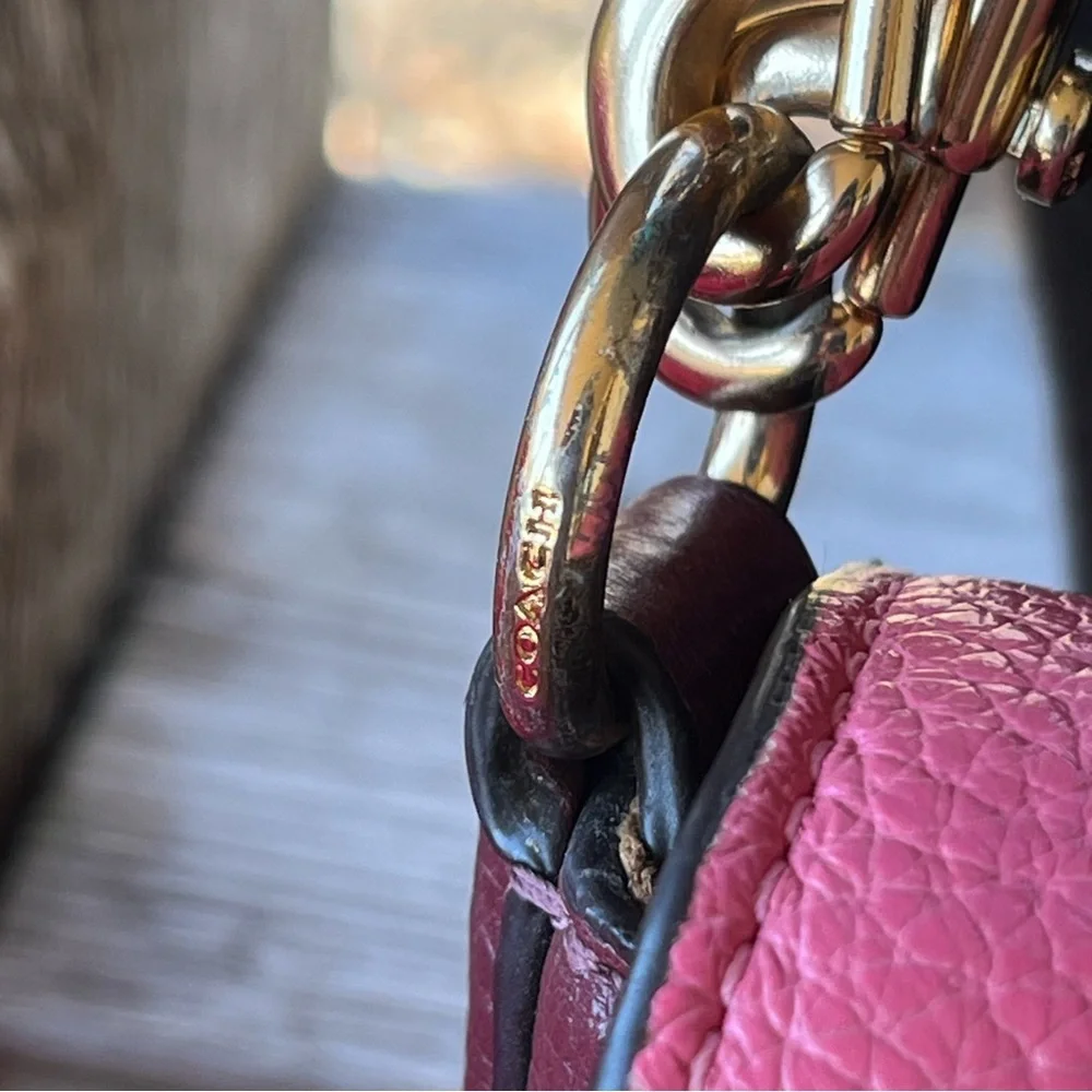 Coach Georgie Color-Block Chalk/Confetti Pink Pebbled Leather Crossbody Bag